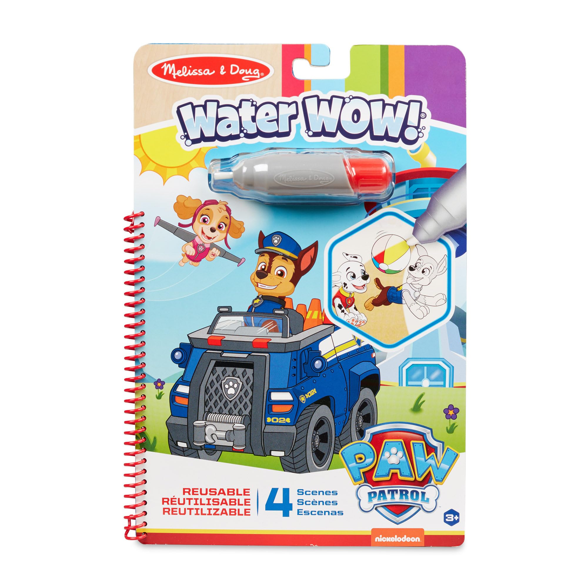 Melissa & Doug PAW Patrol Water Wow! Chase Reusable Water Reveal Activity Pad – 4 Boards & Pen