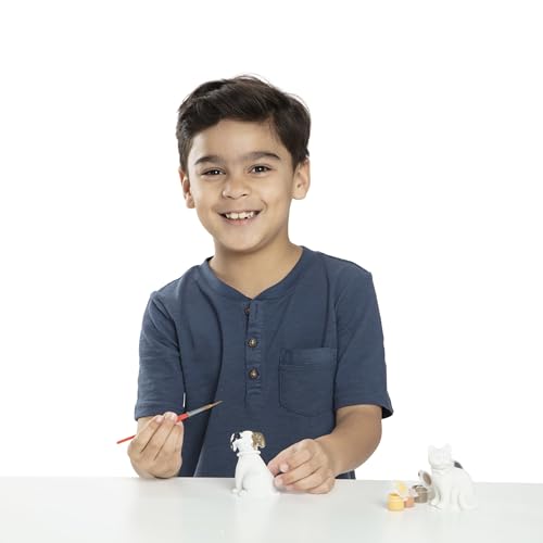 Melissa & Doug Pet Figurines Craft Kit – Paint Your Own Resin Dog and Cat