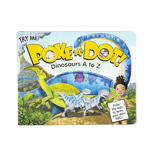 Melissa & Doug Poke-A-Dot Dinosaurs A to Z Board Book – Interactive Pop-Along Alphabet