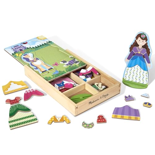 Melissa & Doug Princess & Horse Magnetic Dress-Up Set – 37 Wooden Pieces for Creative Play