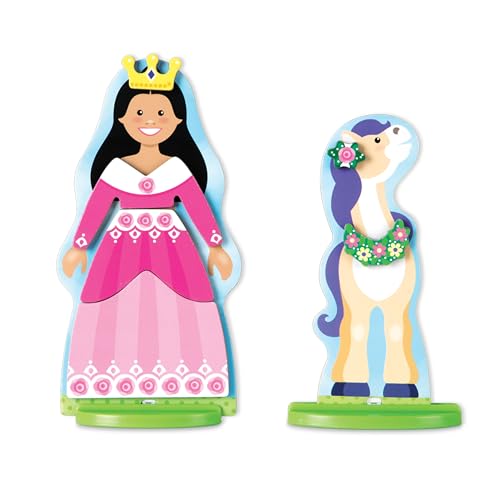 Melissa & Doug Princess & Horse Magnetic Dress-Up Set – 37 Wooden Pieces for Creative Play