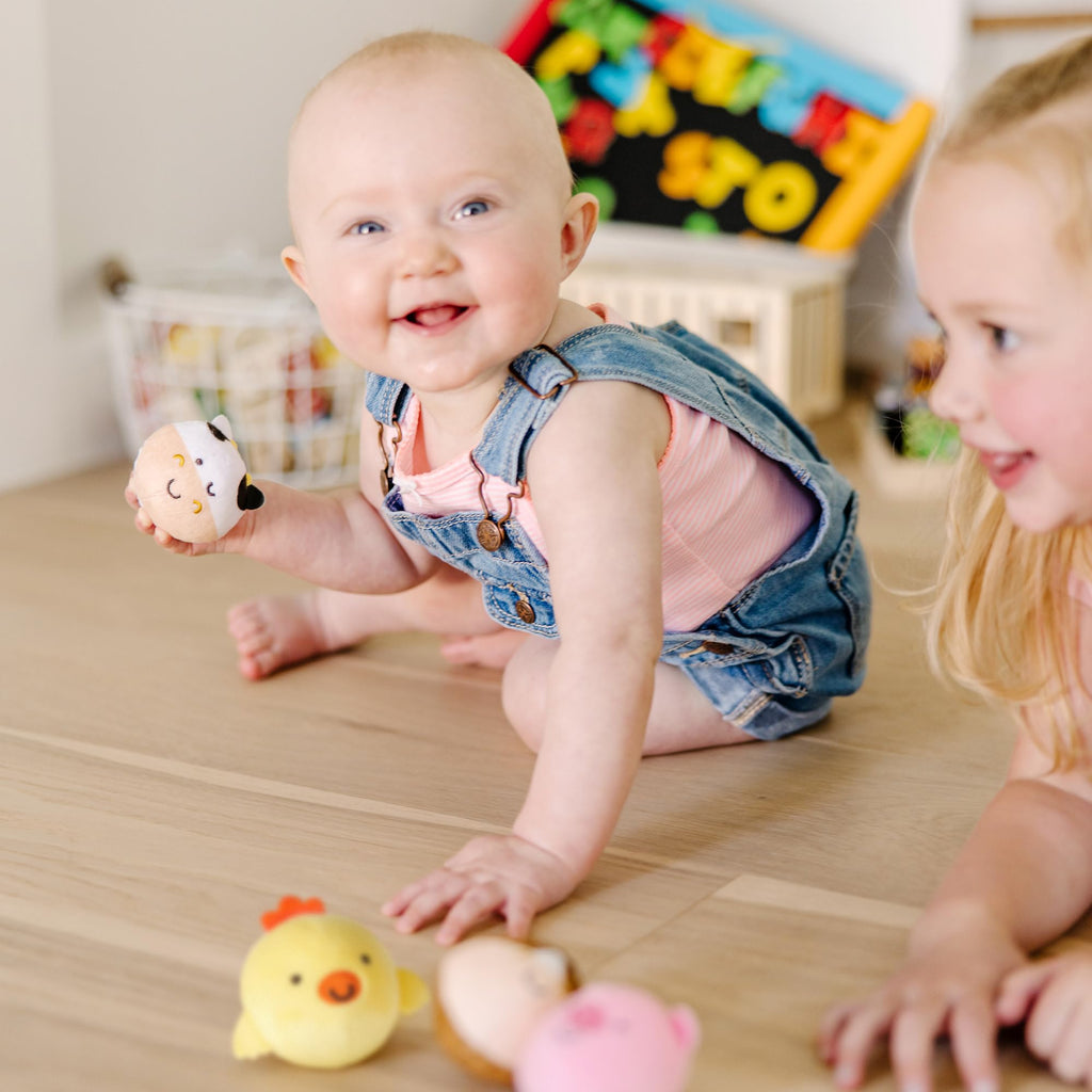 Melissa & Doug Rollables Farm Friends – Soft Farm Animal Toys for Infants & Toddlers (4 Pieces)