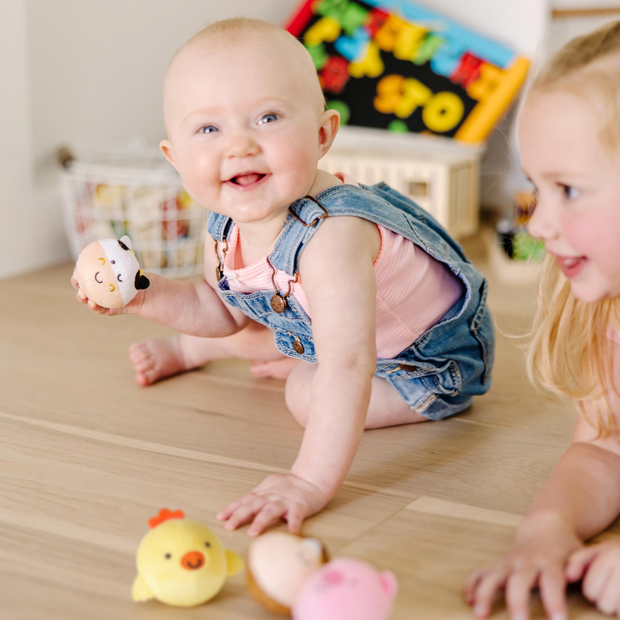 Melissa & Doug Rollables Farm Friends – Soft Farm Animal Toys for Infants & Toddlers (4 Pieces)