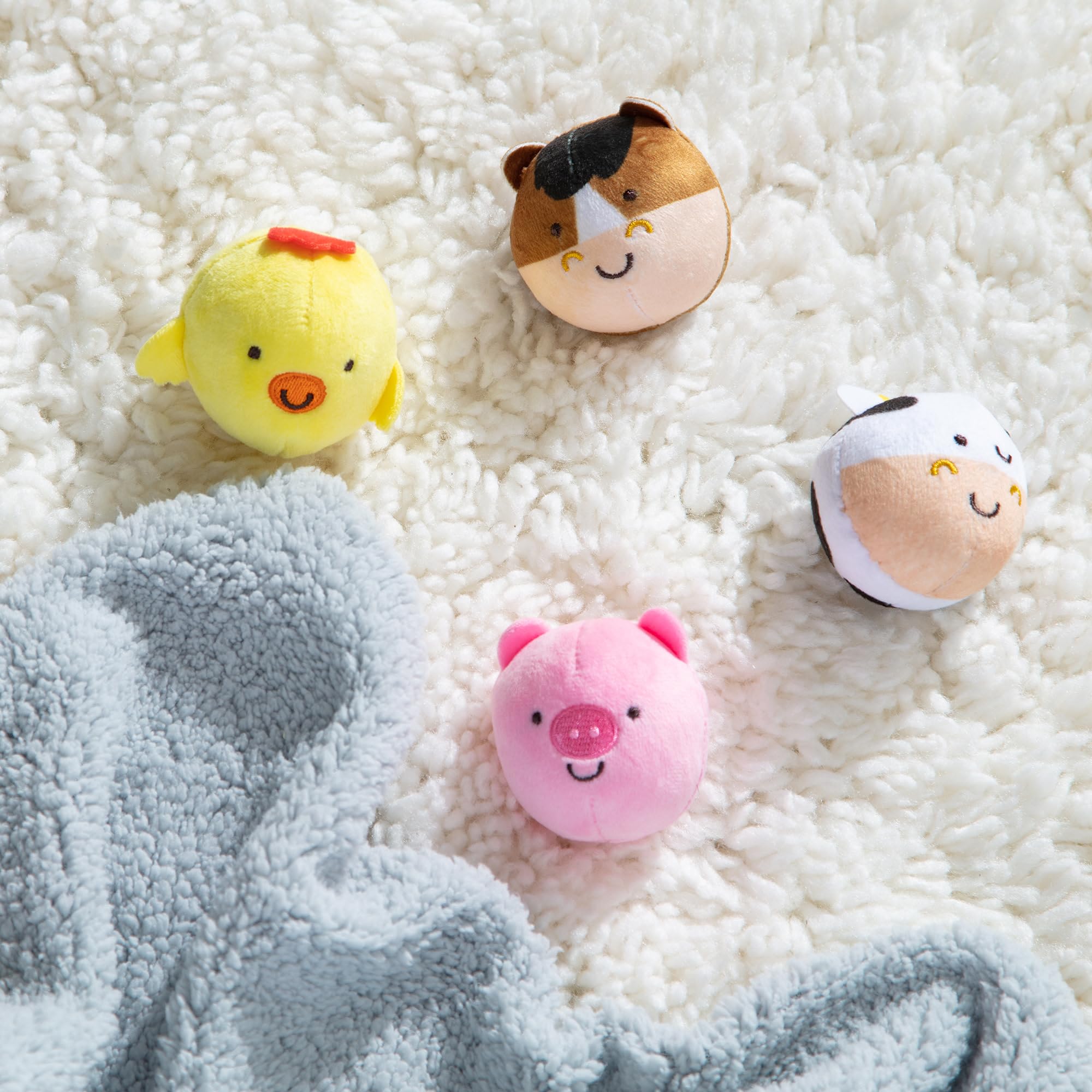 Melissa & Doug Rollables Farm Friends – Soft Farm Animal Toys for Infants & Toddlers (4 Pieces)