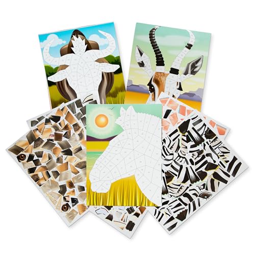 Melissa & Doug Safari Animals Mosaic Sticker Pad - 12 Scenes with Over 850 Number-Coded Stickers