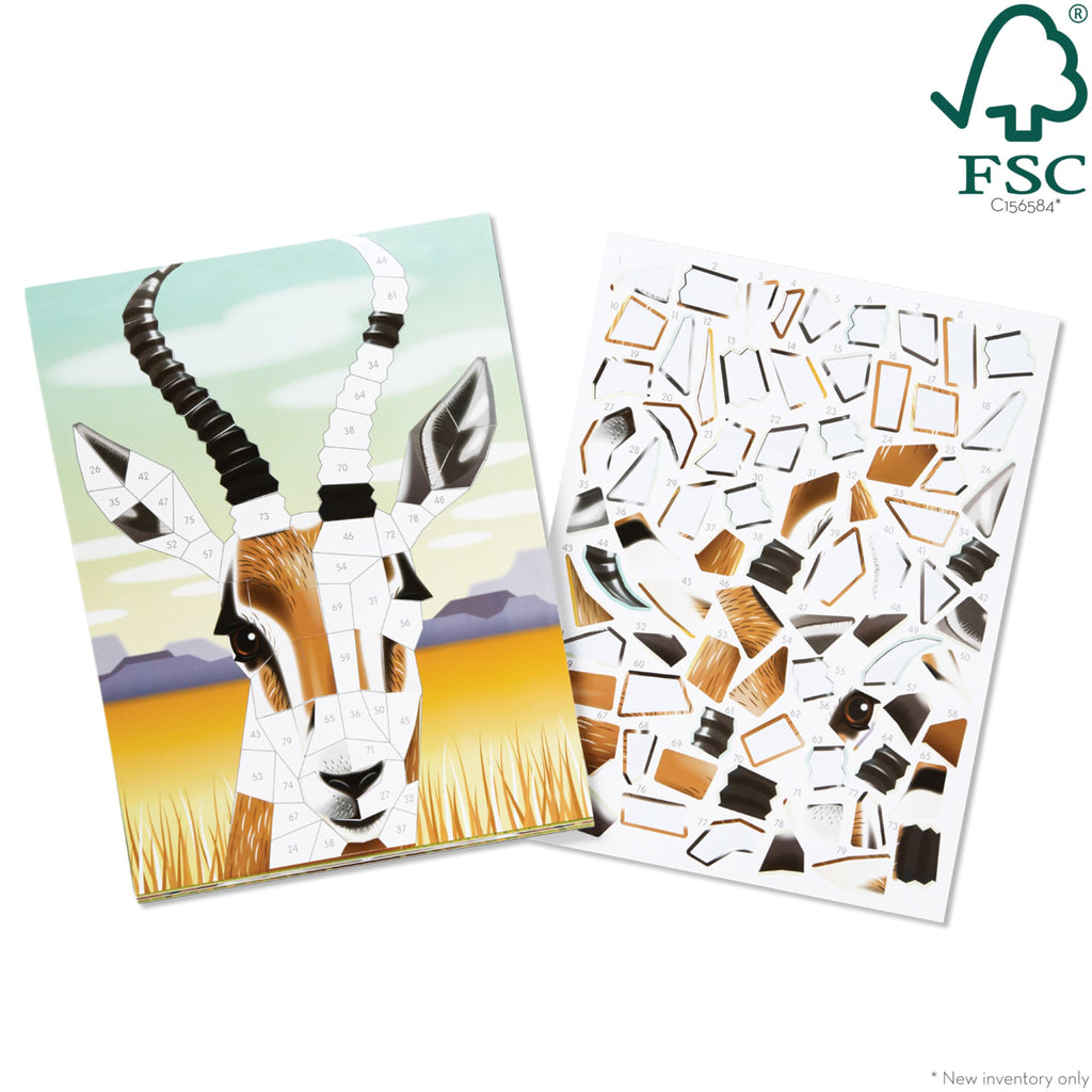 Melissa & Doug Safari Animals Mosaic Sticker Pad - 12 Scenes with Over 850 Number-Coded Stickers