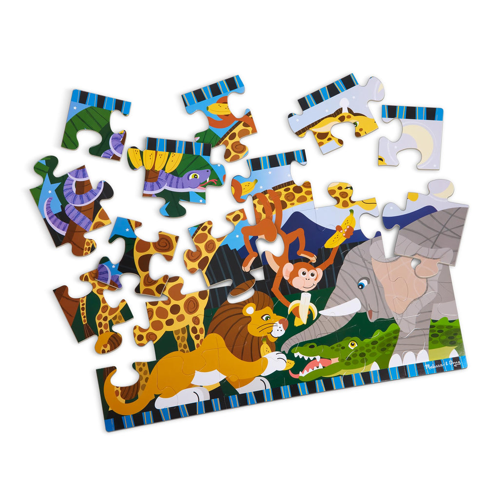Melissa & Doug Safari Social Jumbo Floor Puzzle – 24-Piece, 2x3 Feet, FSC Certified