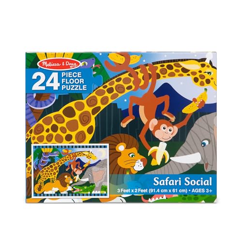 Melissa & Doug Safari Social Jumbo Floor Puzzle – 24-Piece, 2x3 Feet, FSC Certified
