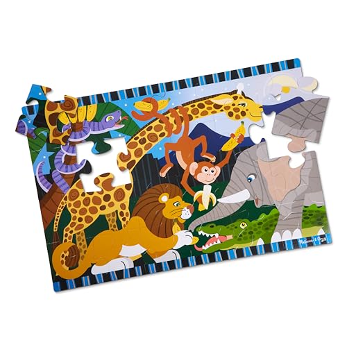 Melissa & Doug Safari Social Jumbo Floor Puzzle – 24-Piece, 2x3 Feet, FSC Certified