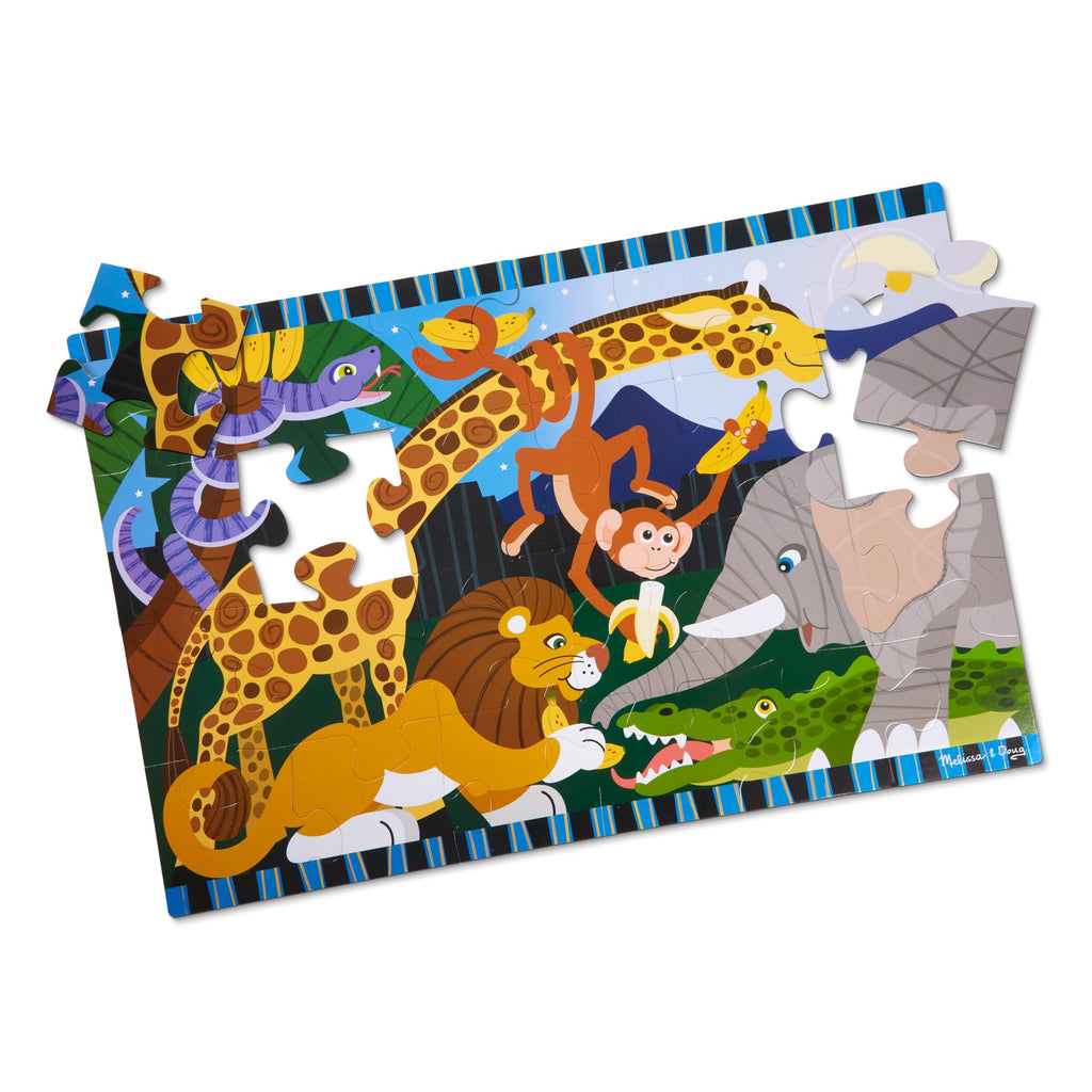 Melissa & Doug Safari Social Jumbo Floor Puzzle – 24-Piece, 2x3 Feet, FSC Certified