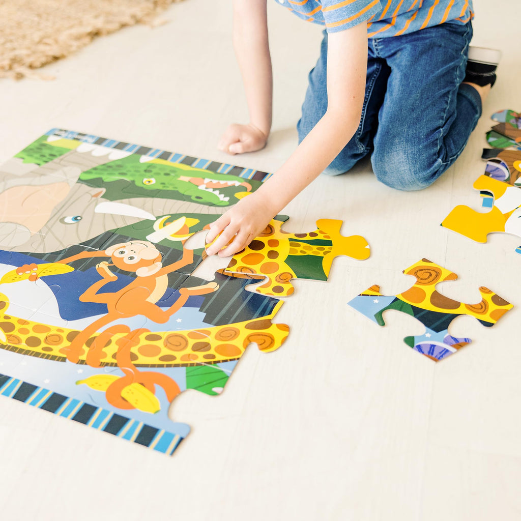 Melissa & Doug Safari Social Jumbo Floor Puzzle – 24-Piece, 2x3 Feet, FSC Certified