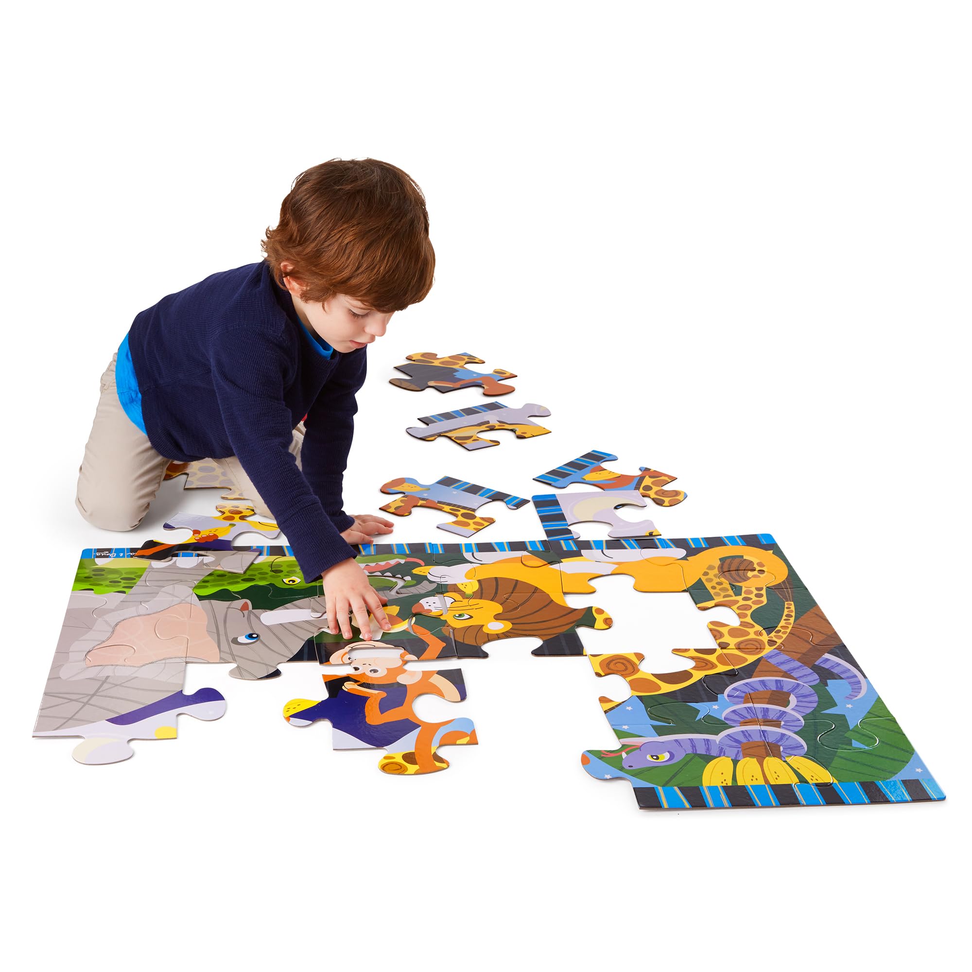 Melissa & Doug Safari Social Jumbo Floor Puzzle – 24-Piece, 2x3 Feet, FSC Certified