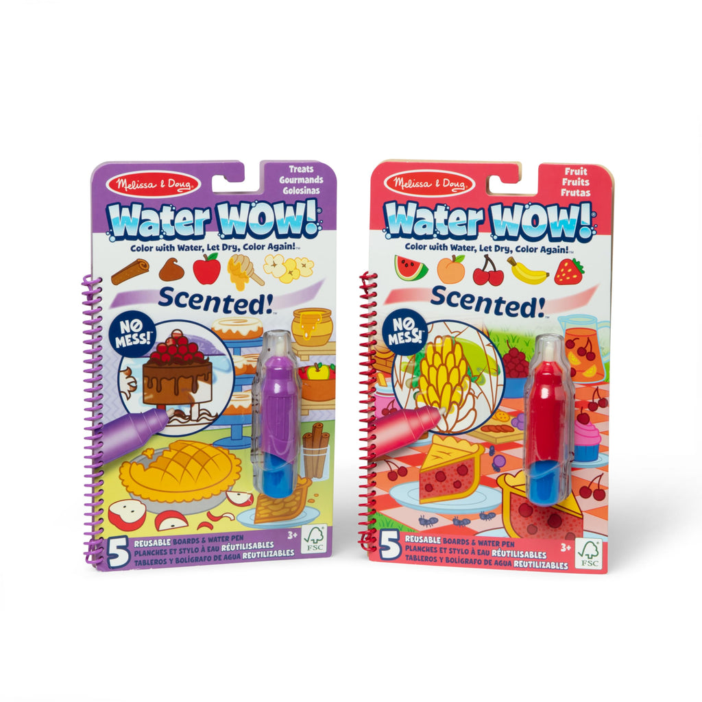 Melissa & Doug Scented Water Wow! 2-Pack: Fruit & Treats Reusable Coloring Books – No Mess, Travel Friendly
