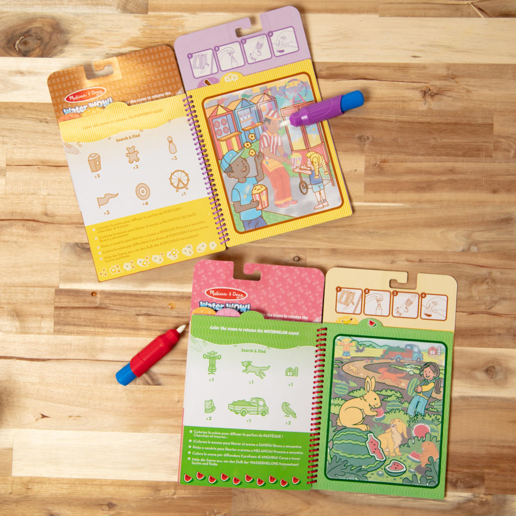 Melissa & Doug Scented Water Wow! 2-Pack: Fruit & Treats Reusable Coloring Books – No Mess, Travel Friendly