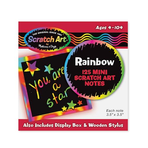 Melissa & Doug Scratch Art Rainbow Mini Notes - 125 Sheets with Wooden Stylus