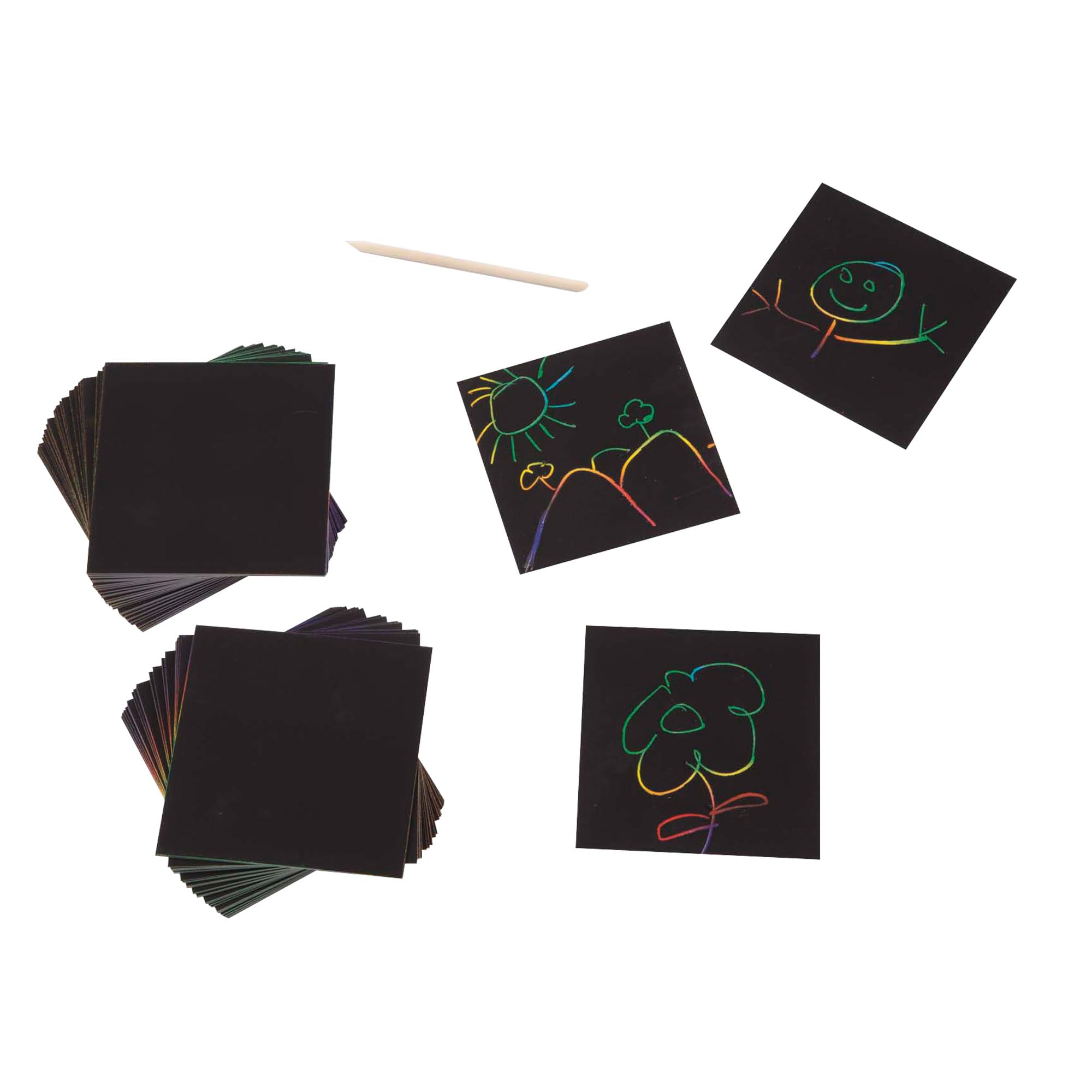 Melissa & Doug Scratch Art Rainbow Mini Notes - 125 Sheets with Wooden Stylus