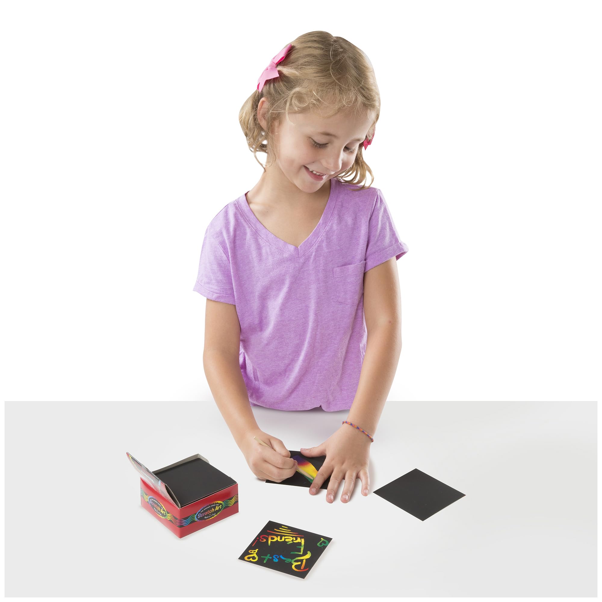 Melissa & Doug Scratch Art Rainbow Mini Notes - 125 Sheets with Wooden Stylus