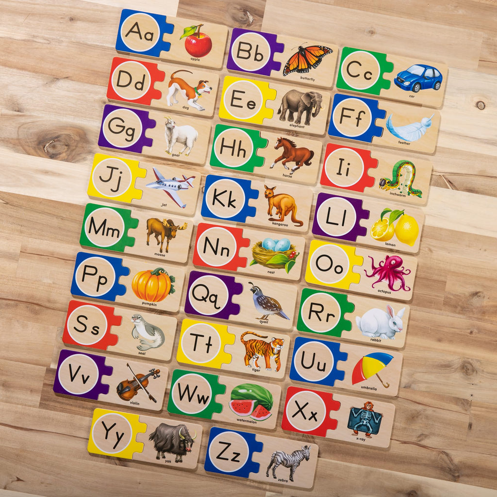 Melissa & Doug Self-Correcting Alphabet Wooden Puzzle – 52-Piece ABC Set with Storage Box