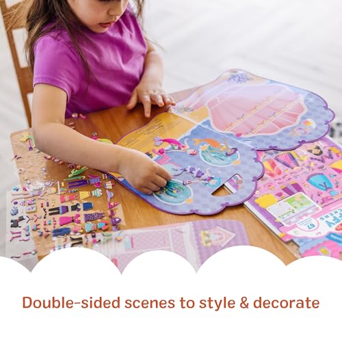 Melissa & Doug Set of 3 Puffy Sticker Activity Books - Dress-Up, Princess & Mermaid with 208 Reusable Stickers
