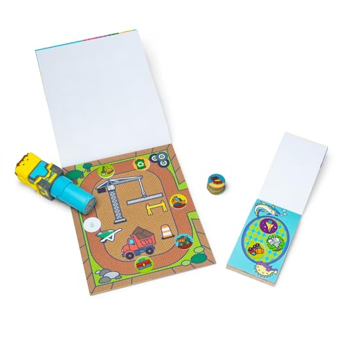 Melissa & Doug Sticker WOW! Bulldozer Bundle – 500 Stickers, Refillable Stamper, Travel-Friendly Activity Set for Kids 3+