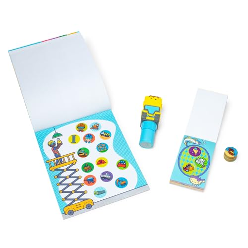 Melissa & Doug Sticker WOW! Bulldozer Bundle – 500 Stickers, Refillable Stamper, Travel-Friendly Activity Set for Kids 3+