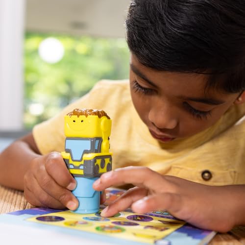 Melissa & Doug Sticker WOW! Bulldozer Bundle – 500 Stickers, Refillable Stamper, Travel-Friendly Activity Set for Kids 3+