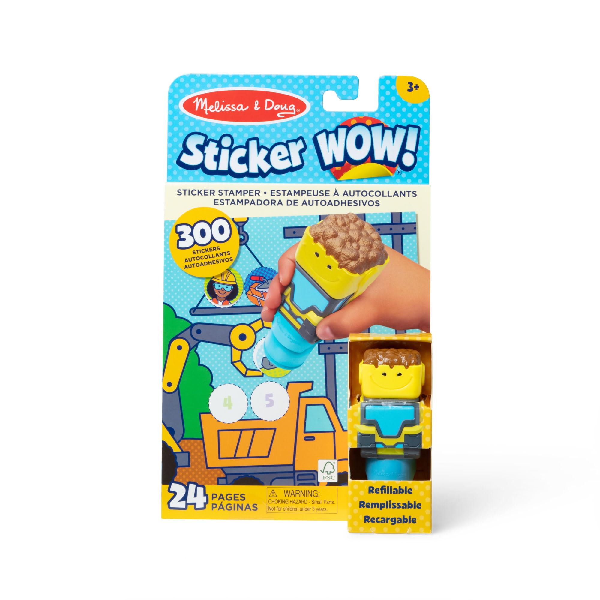 Melissa & Doug Sticker Wow! Bulldozer Set – 300 Stickers, 24-Page Activity Pad, Ages 3+