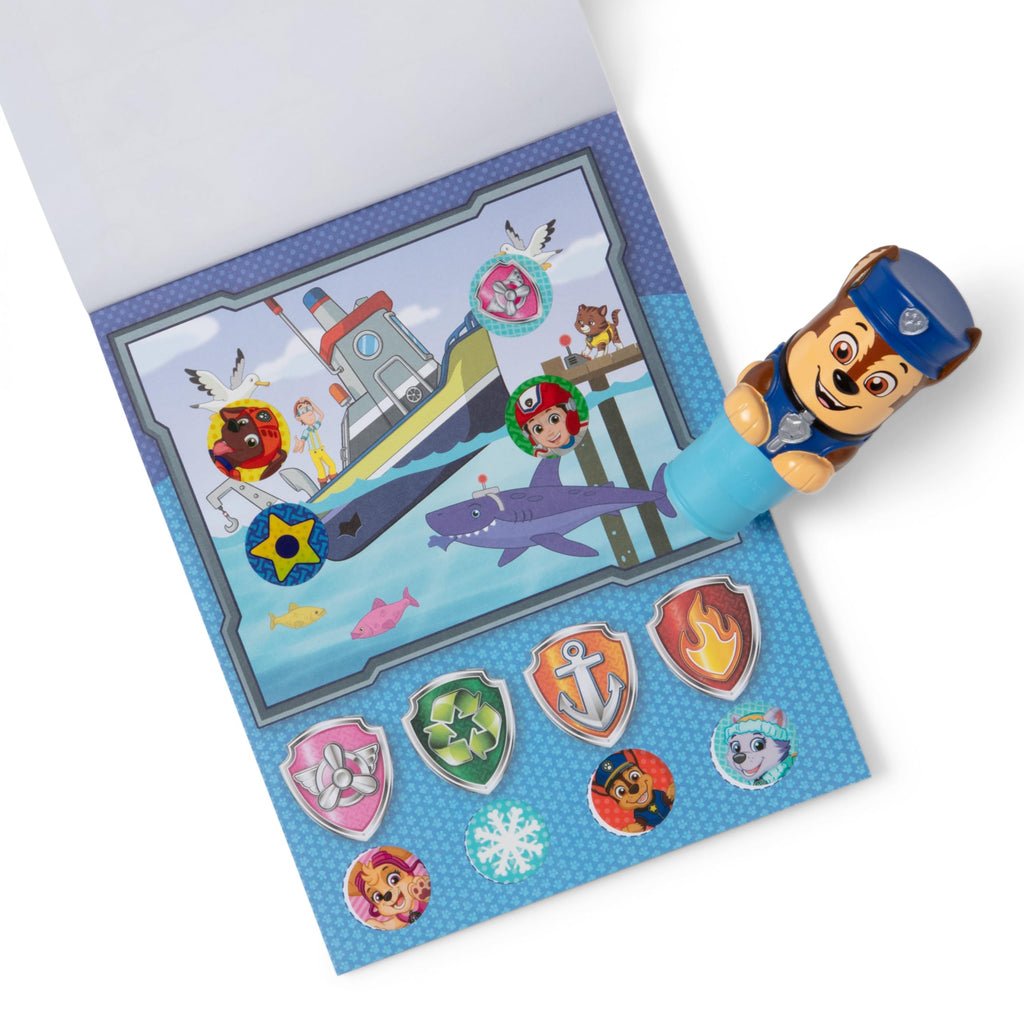 Melissa & Doug Sticker WOW! Chase PAW Patrol Sticker Stamper & 24-Page Activity Pad – 300 Stickers, FSC Certified