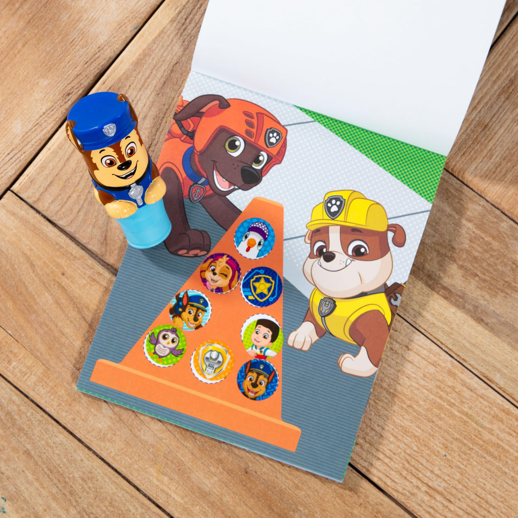 Melissa & Doug Sticker WOW! Chase PAW Patrol Sticker Stamper & 24-Page Activity Pad – 300 Stickers, FSC Certified