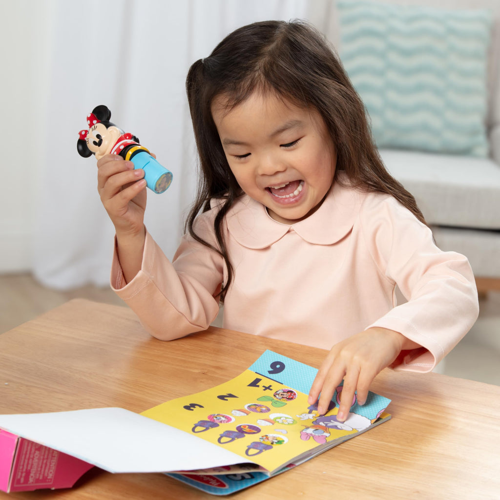 Melissa & Doug Sticker WOW! Disney Minnie Mouse Bundle: 24-Page Activity Book, Refillable Stamper, 500 Stickers, Ages 3+