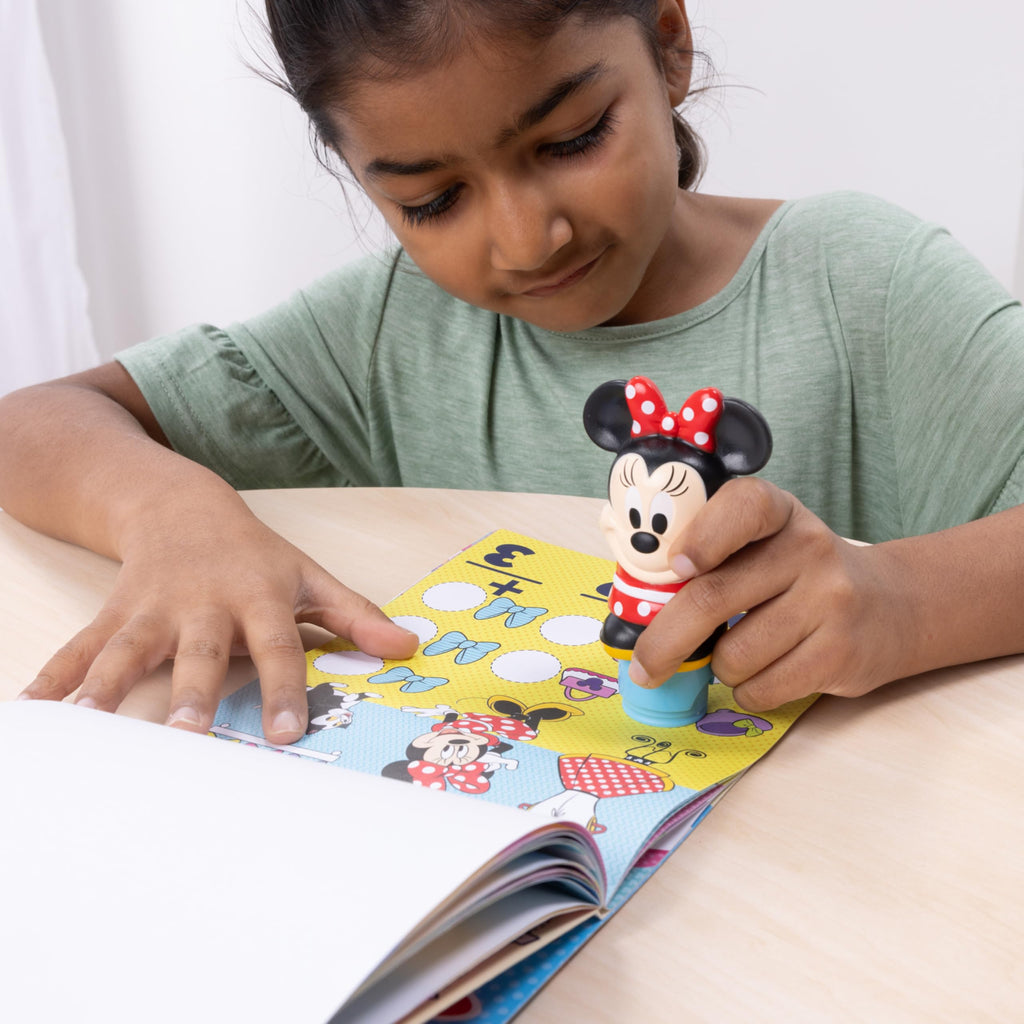 Melissa & Doug Sticker WOW! Disney Minnie Mouse Bundle: 24-Page Activity Book, Refillable Stamper, 500 Stickers, Ages 3+