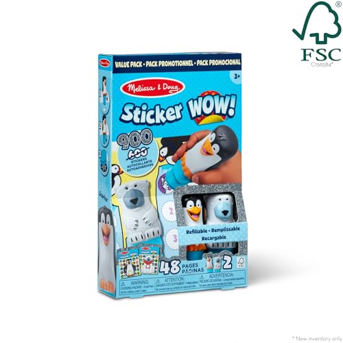Melissa & Doug Sticker Wow! Winter Value Pack – Polar Bear & Penguin with 900 Stickers