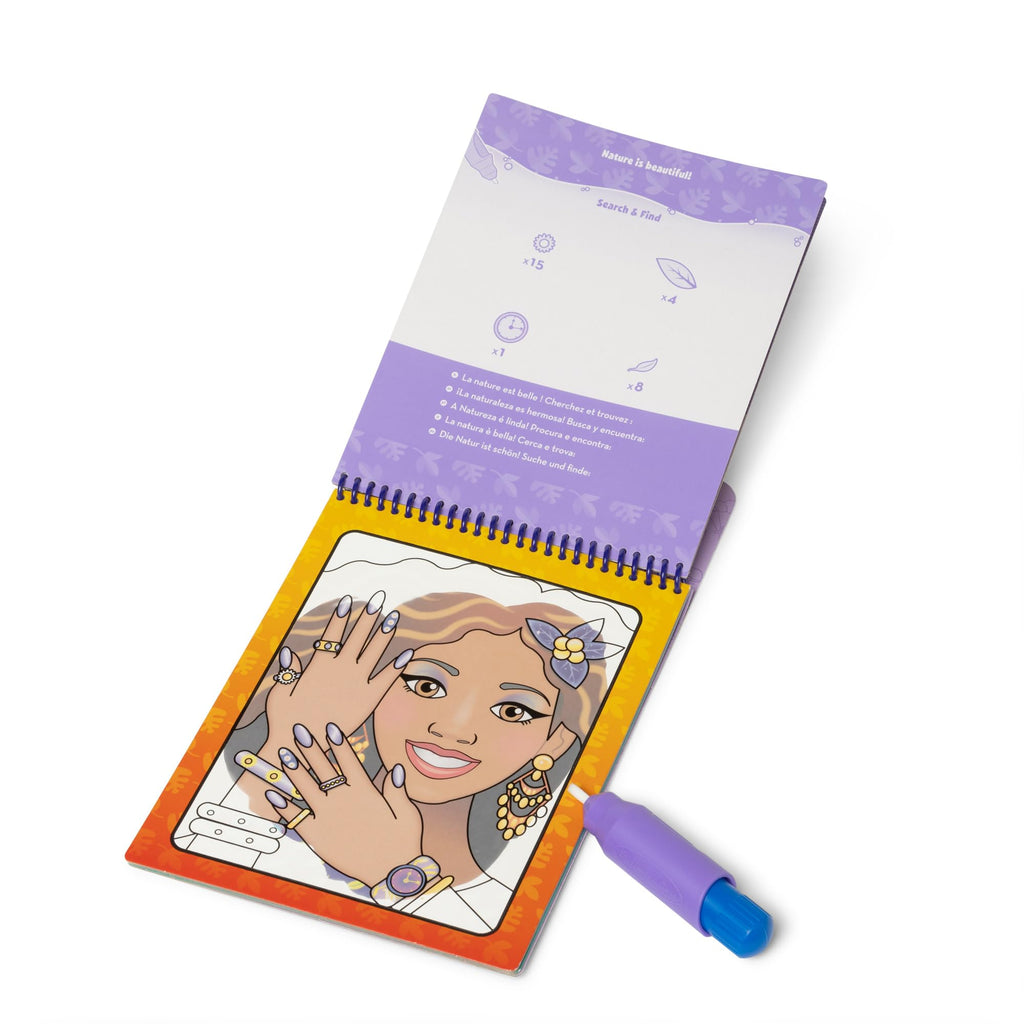 Melissa & Doug Water Wow! Makeup & Manicures - Reusable Water Reveal Travel Book for Kids 3+