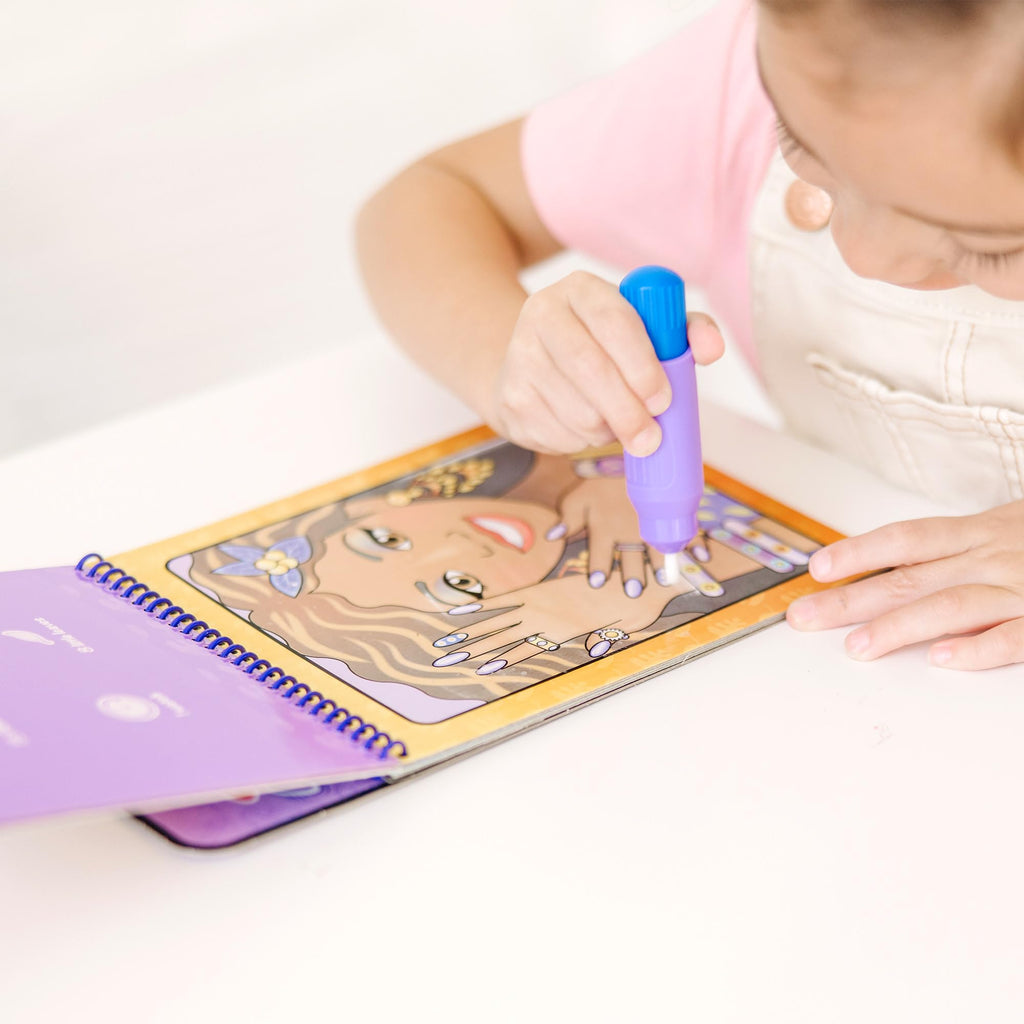 Melissa & Doug Water Wow! Makeup & Manicures - Reusable Water Reveal Travel Book for Kids 3+