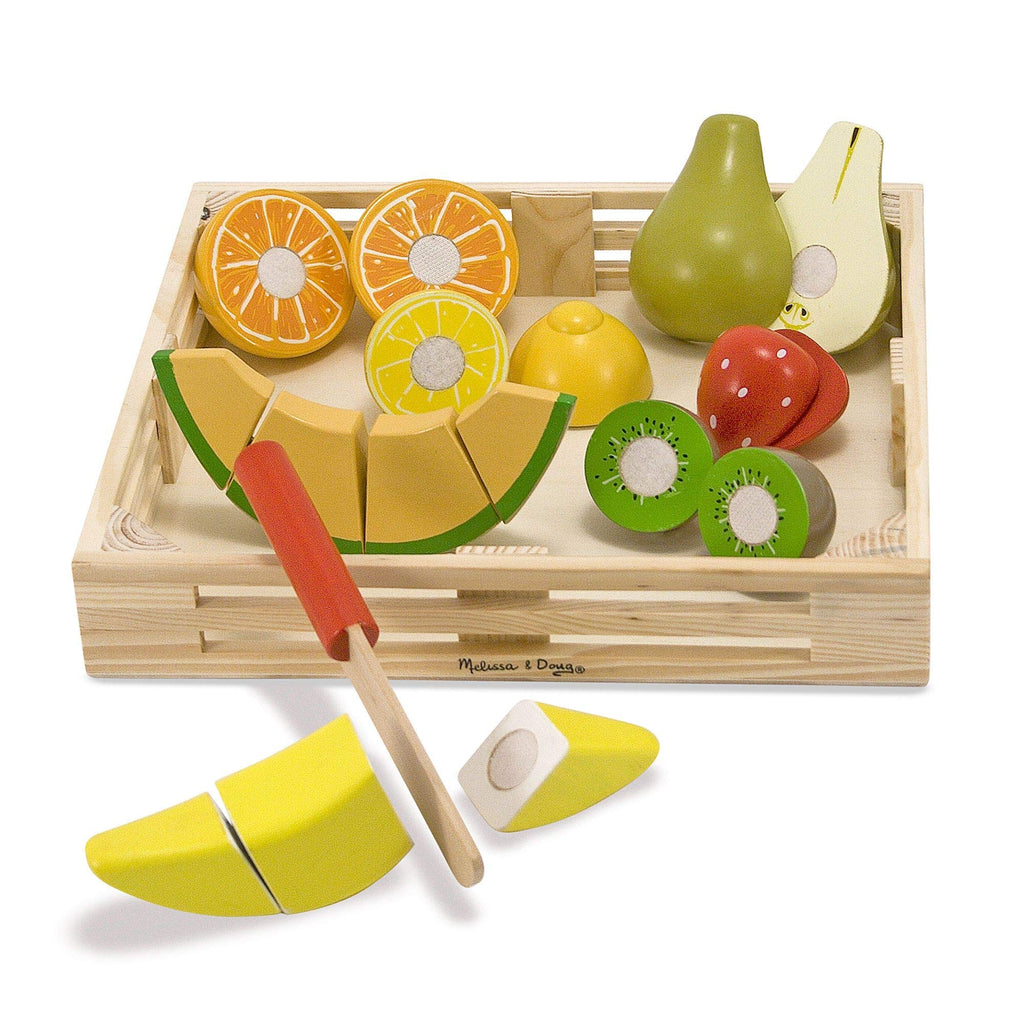 Melissa & Doug Wooden Cutting Fruit Set – 17-Piece Pretend Play Food with Slicing Action