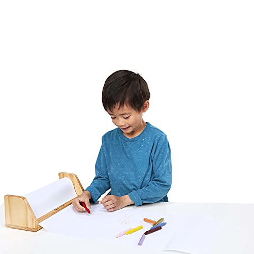Melissa & Doug Wooden Tabletop Paper Roll Dispenser – 12-Inch x 75-Foot Bond Paper for Kids