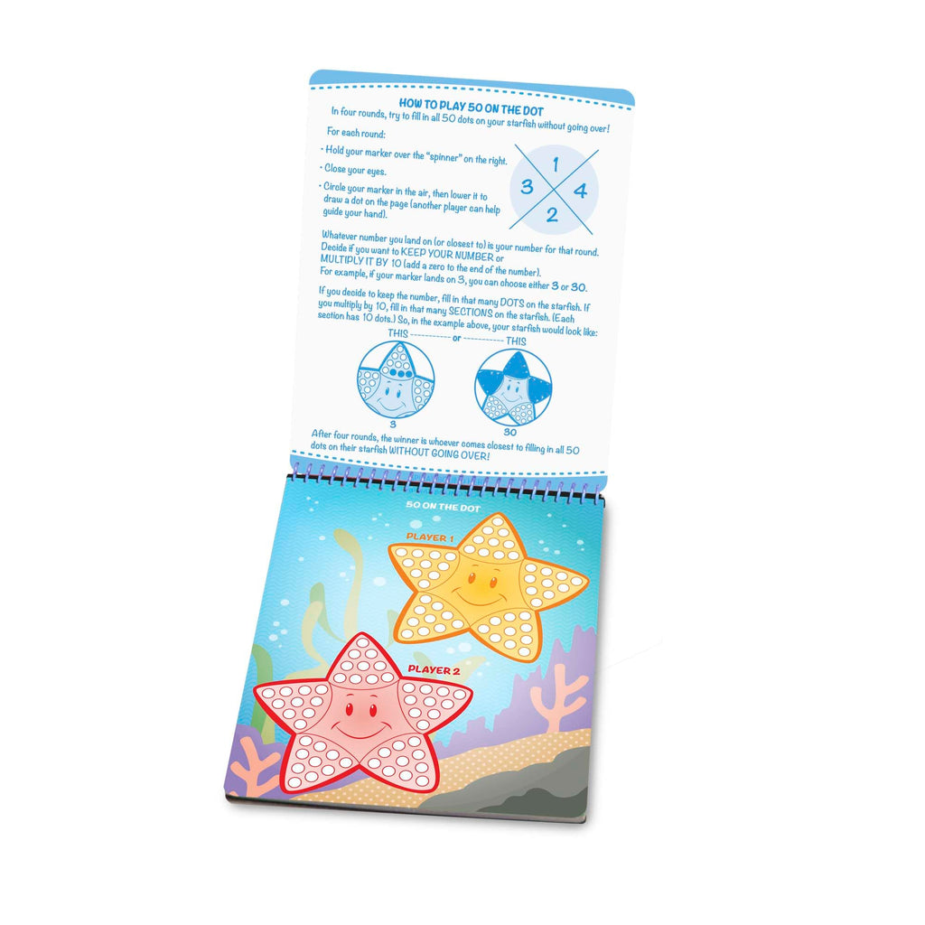 Melissa & Doug Write-On Reusable Games Activity Book – 17 Travel Games with Dry-Erase Markers, Ages 6+