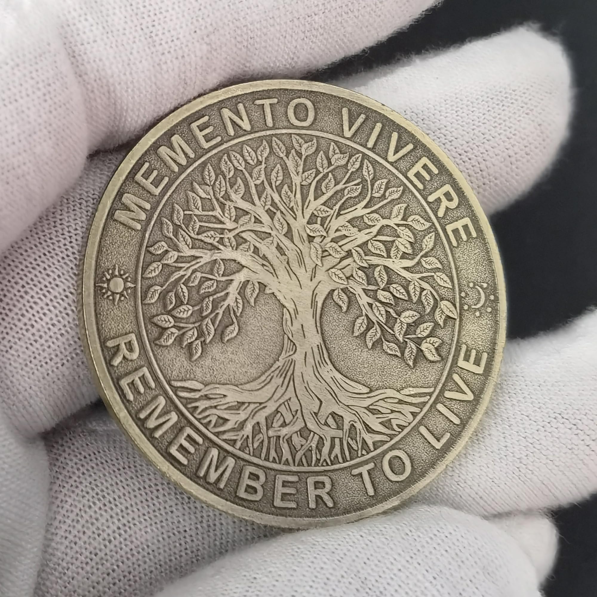 Memento Mori Challenge Coin – Bronze Stoic Token with Amor Fati Design for Daily Reflection & EDC