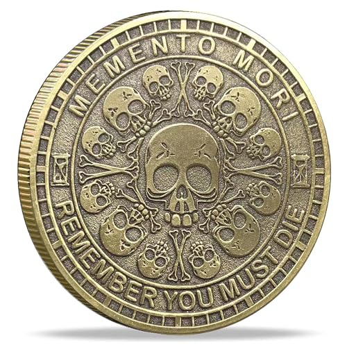 Memento Mori Challenge Coin – Bronze Stoic Token with Amor Fati Design for Daily Reflection & EDC