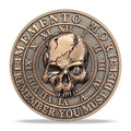 Memento Mori Memento Vivere Coin – 3D Skull Stoic Reminder Token with Tree of Life & Ouroboros, Zinc Alloy Challenge Coin for Daily Inspiration
