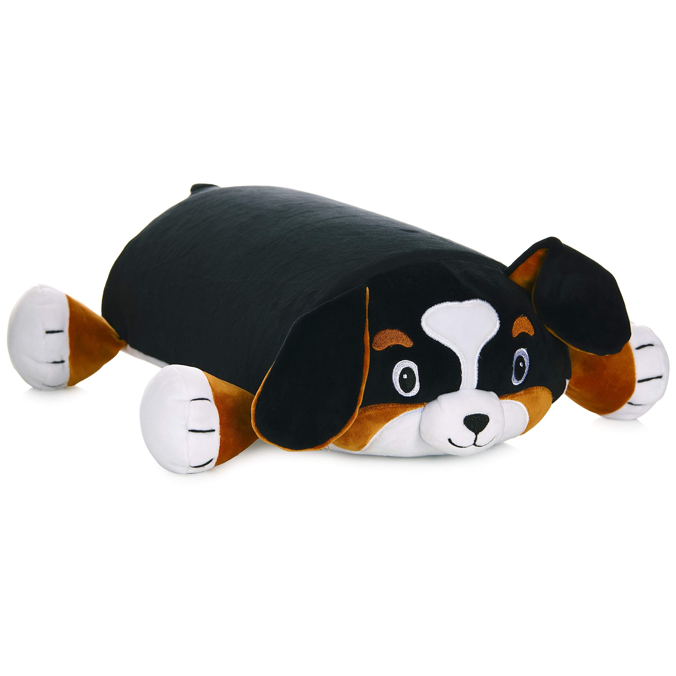 MEMORY MATES Bernie the Bernese Dog Memory Foam Pillow Plush – 15" Stuffed Animal with Hidden Journal Pocket
