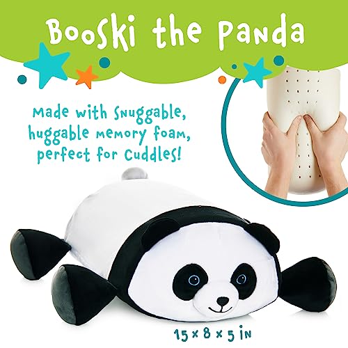 MEMORY MATES Booski the Panda – 15-Inch Memory Foam Plush with Hidden Journal Pocket