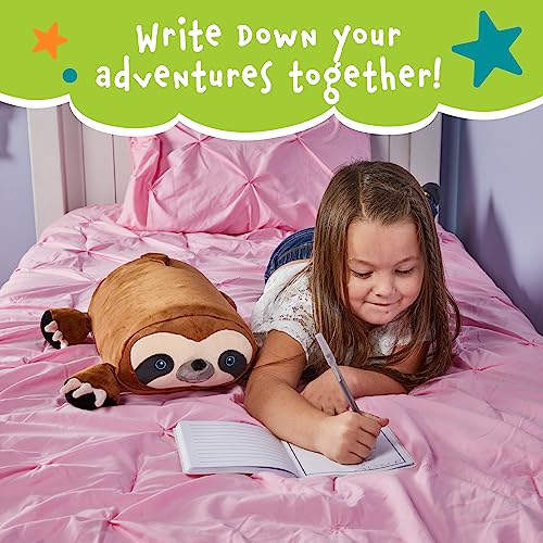 MEMORY MATES Lynn the Sloth Memory Foam Pillow Plush with Diary and Storage Pockets, 15-Inch Stuffed Animal