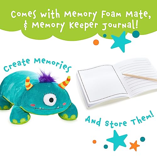 MEMORY MATES Tata the One-Eyed Monster: 15-Inch Memory Foam Pillow Plush with Hidden Diary Pocket