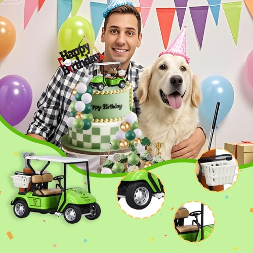MEMOVAN 22-Piece Golf Cake Toppers Set with Mini Golf Cart, Balls, and Happy Birthday Topper