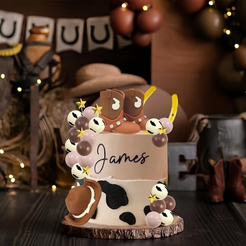 MEMOVAN 24PCS Cowboy Rodeo Cake Topper - Western Cake Decorations Set
