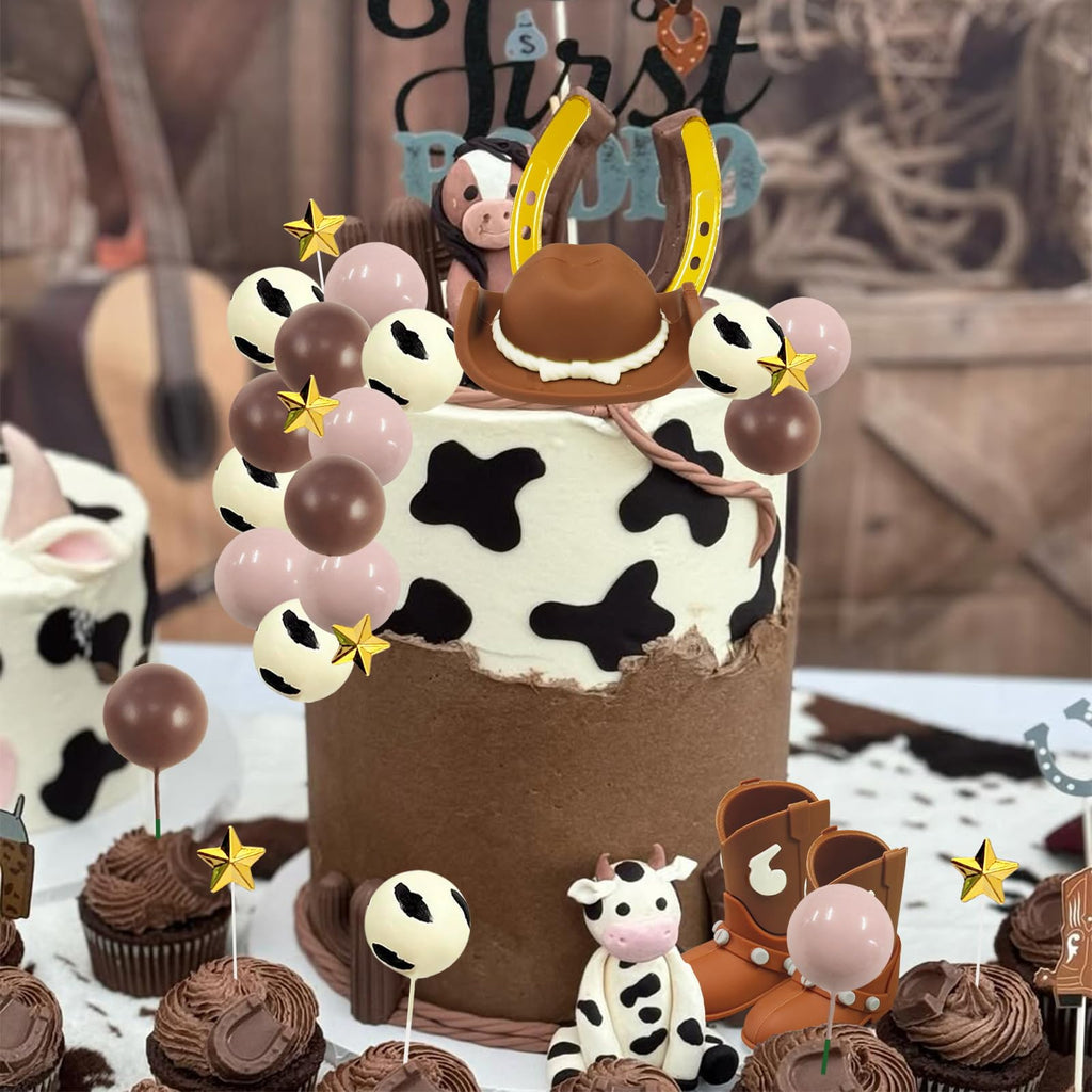 MEMOVAN 24PCS Cowboy Rodeo Cake Topper - Western Cake Decorations Set