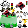 MEMOVAN 30-Piece Truck Cake Toppers Set for Racing Birthday Party