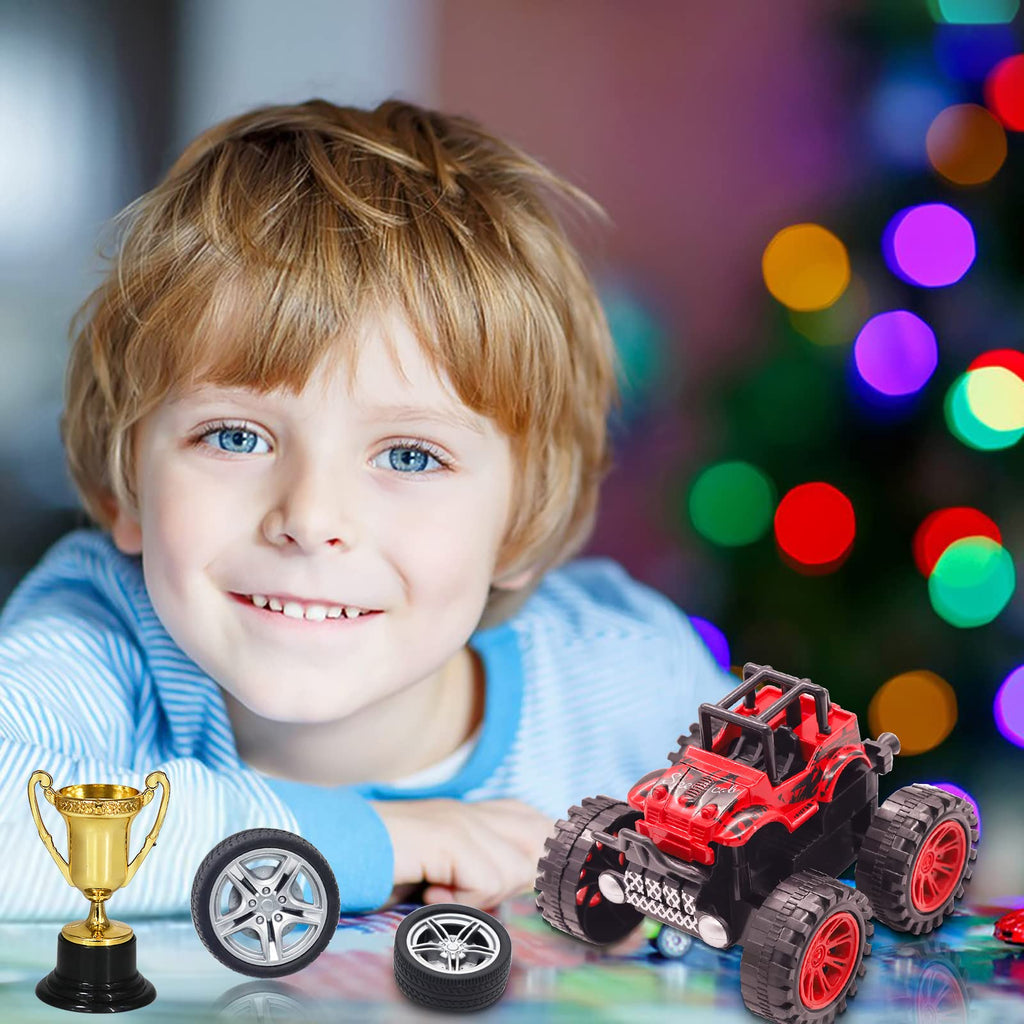 MEMOVAN 30-Piece Truck Cake Toppers Set for Racing Birthday Party