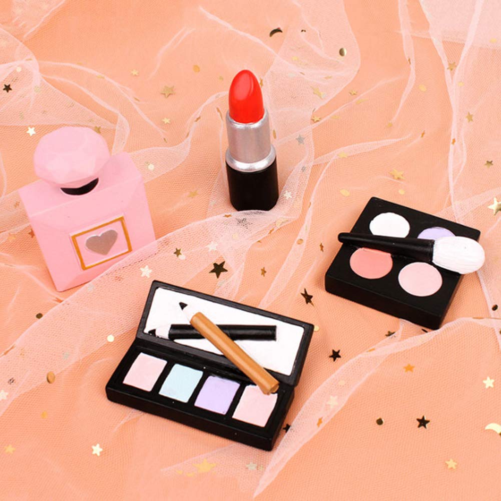 MEMOVAN 4-Pack Resin Makeup Cake Toppers for Bridal Shower & Bachelorette Party - Lipstick, Perfume, Eyeshadow & Blush